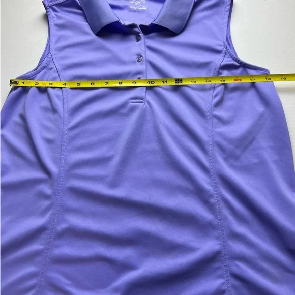 Monterey Club Womens Sleeveless Polo Shirt Purple Dry Swing Moisture Wicking L - Picture 11 of 13